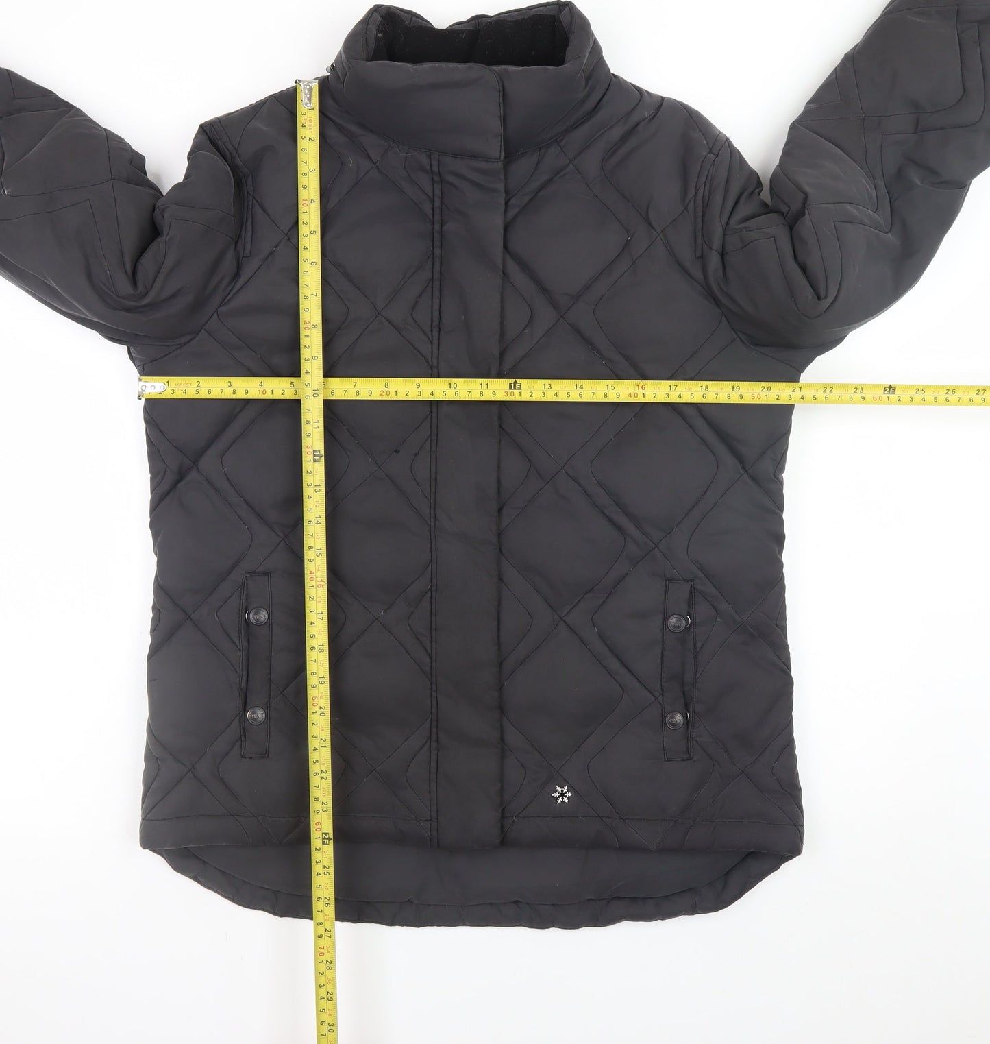 Womens UK Size 12 NEXT Black Quilted Coat