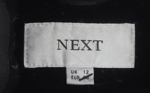 Womens UK Size 12 NEXT Black Quilted Coat