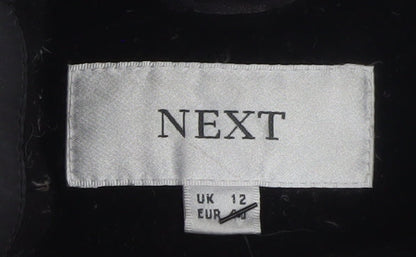 Womens UK Size 12 NEXT Black Quilted Coat