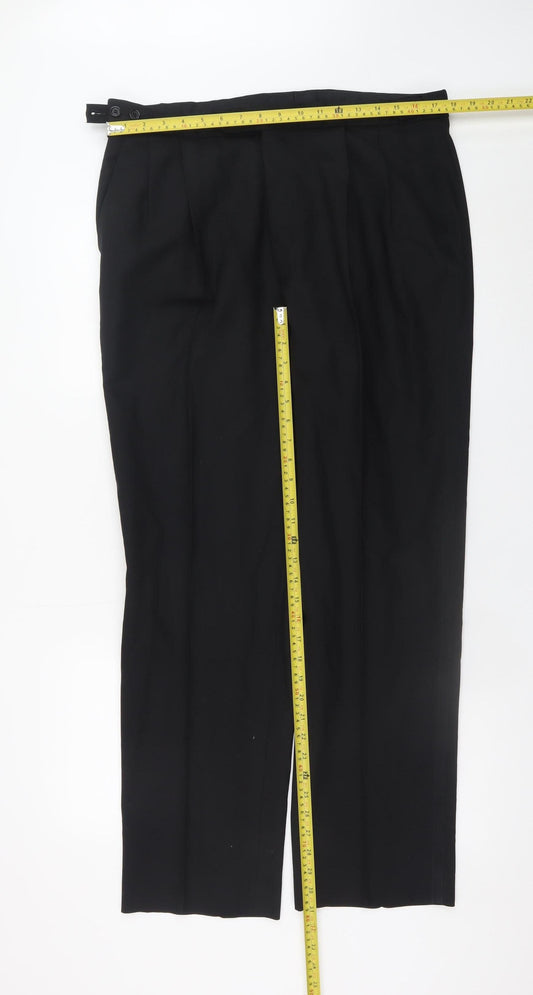 Mens UK Size L Marks and Spencer Regular Fit Dress Pants Black Trousers
