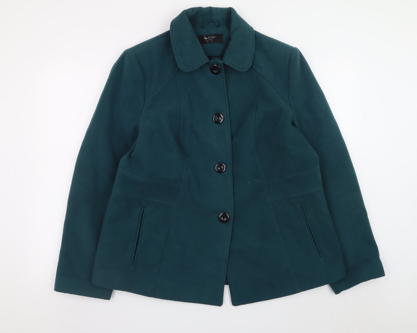 BHS Womens Teal Green Size 16 Lined Button Jacket Classic Style