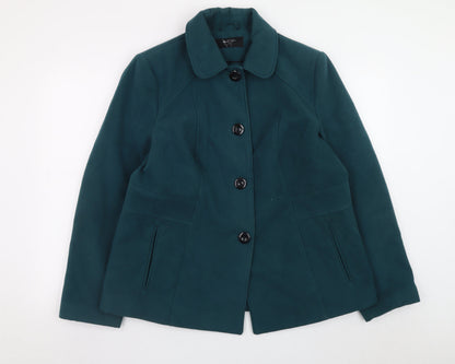 BHS Womens Teal Green Size 16 Lined Button Jacket Classic Style
