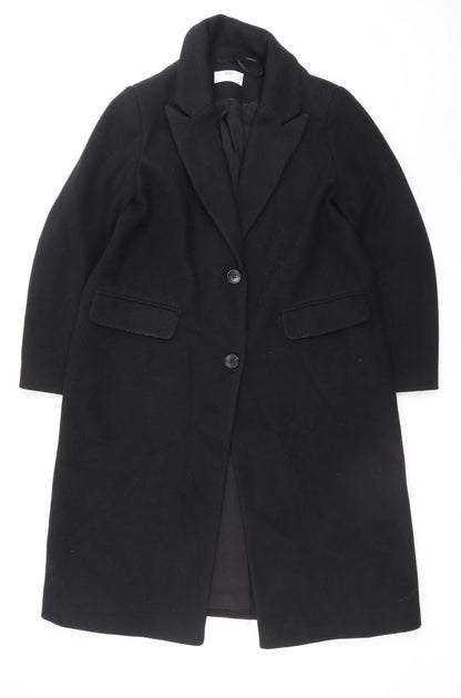 Marks and Spencer Women's Black Long Overcoat Size 16 Classic Style