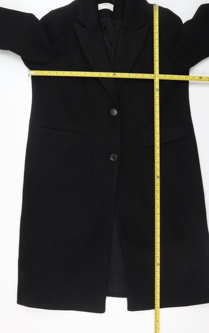 Marks and Spencer Women's Black Long Overcoat Size 16 Classic Style