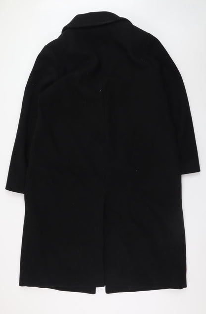 Marks and Spencer Women's Black Long Overcoat Size 16 Classic Style