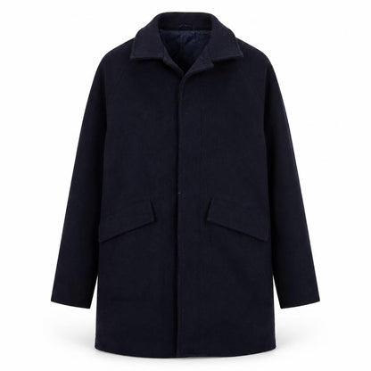 Albam Utility Women's Black Wool Blend Mid-Length Overcoat M