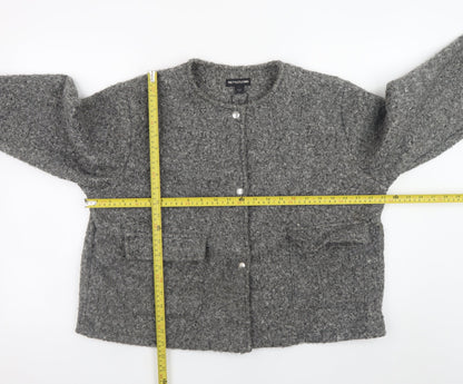 PrettyLittleThing Women Grey Basic Jacket M Lined Button Front