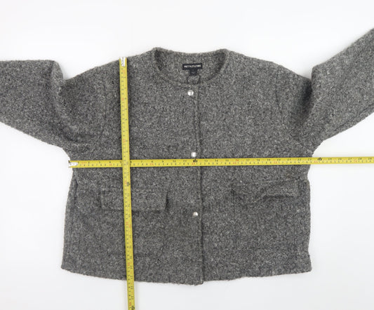 PrettyLittleThing Women Grey Basic Jacket M Lined Button Front