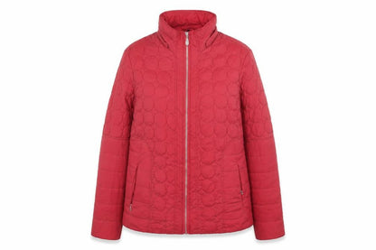 Four Seasons Women's Red Quilted Jacket L Lightweight Mid-Length