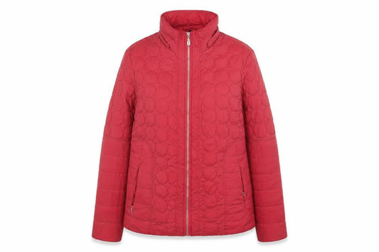 Four Seasons Women's Red Quilted Jacket L Lightweight Mid-Length