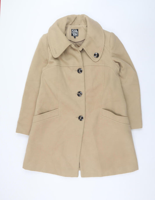Womens UK Size 16 Debenhams Beige Overcoat