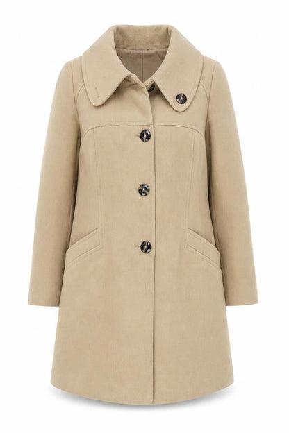 Womens UK Size 16 Debenhams Beige Overcoat