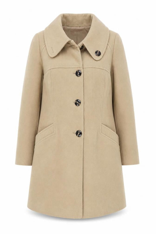 Womens UK Size 16 Debenhams Beige Overcoat