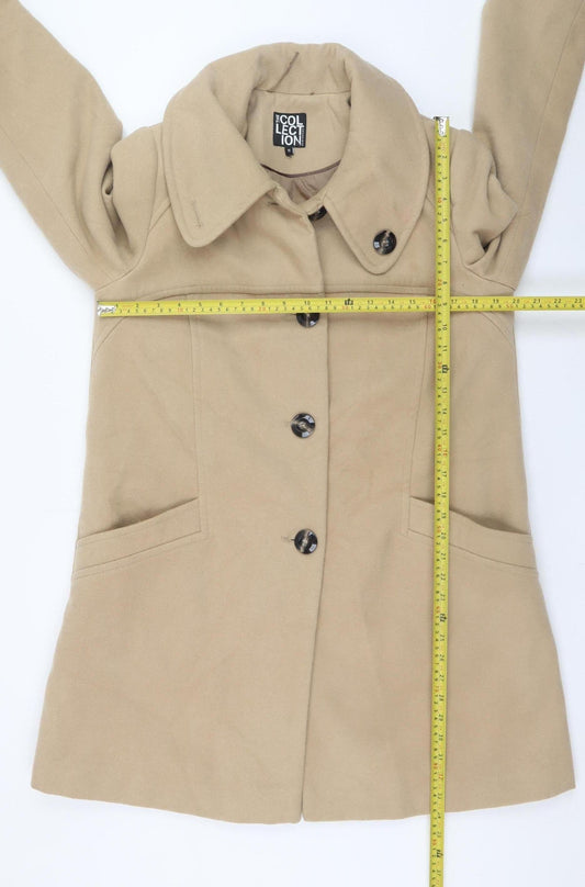 Womens UK Size 16 Debenhams Beige Overcoat