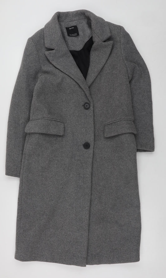 Womens UK Size 6 Bershka Grey Overcoat