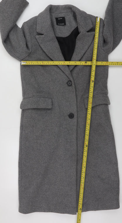Womens UK Size 6 Bershka Grey Overcoat