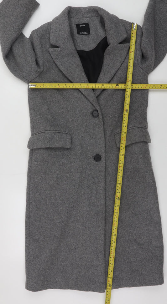Womens UK Size 6 Bershka Grey Overcoat