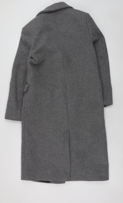 Womens UK Size 6 Bershka Grey Overcoat
