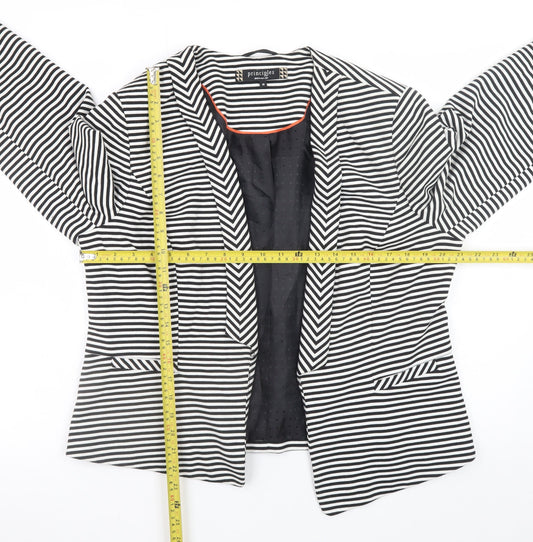 Principles by Ben de Lisi Women's Black White Striped Blazer Size 18
