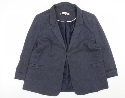 Principles by Ben de Lisi Petite Women's Blue Striped Blazer Size 18