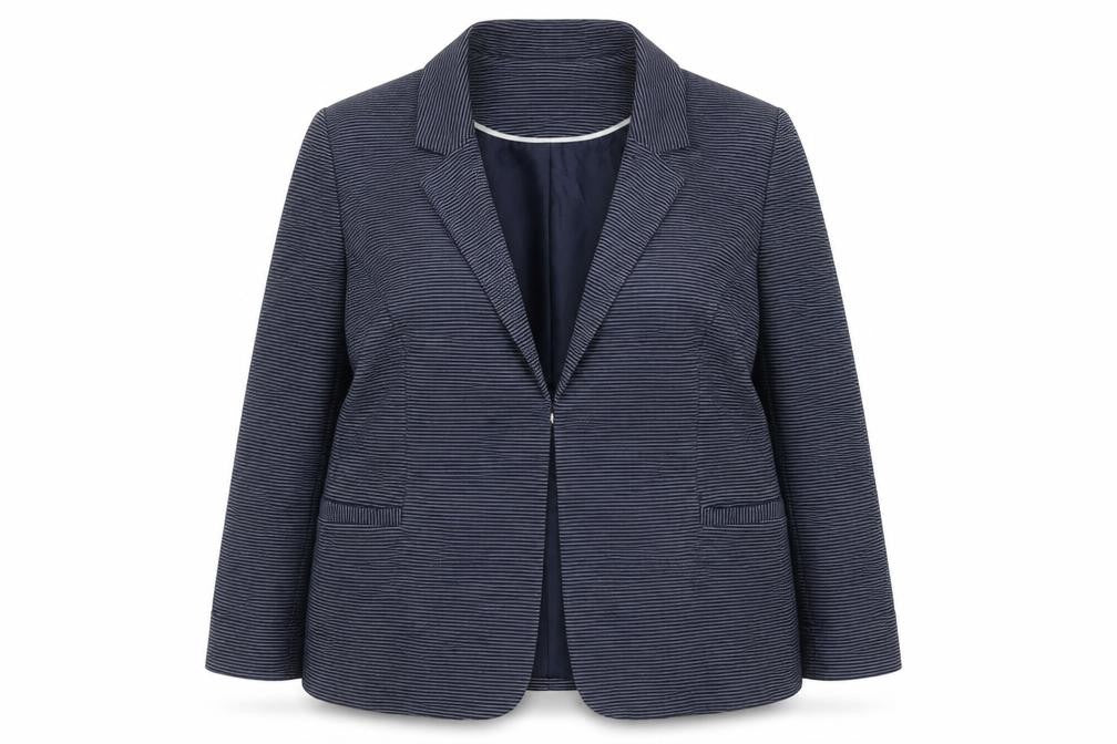 Principles by Ben de Lisi Petite Women's Blue Striped Blazer Size 18