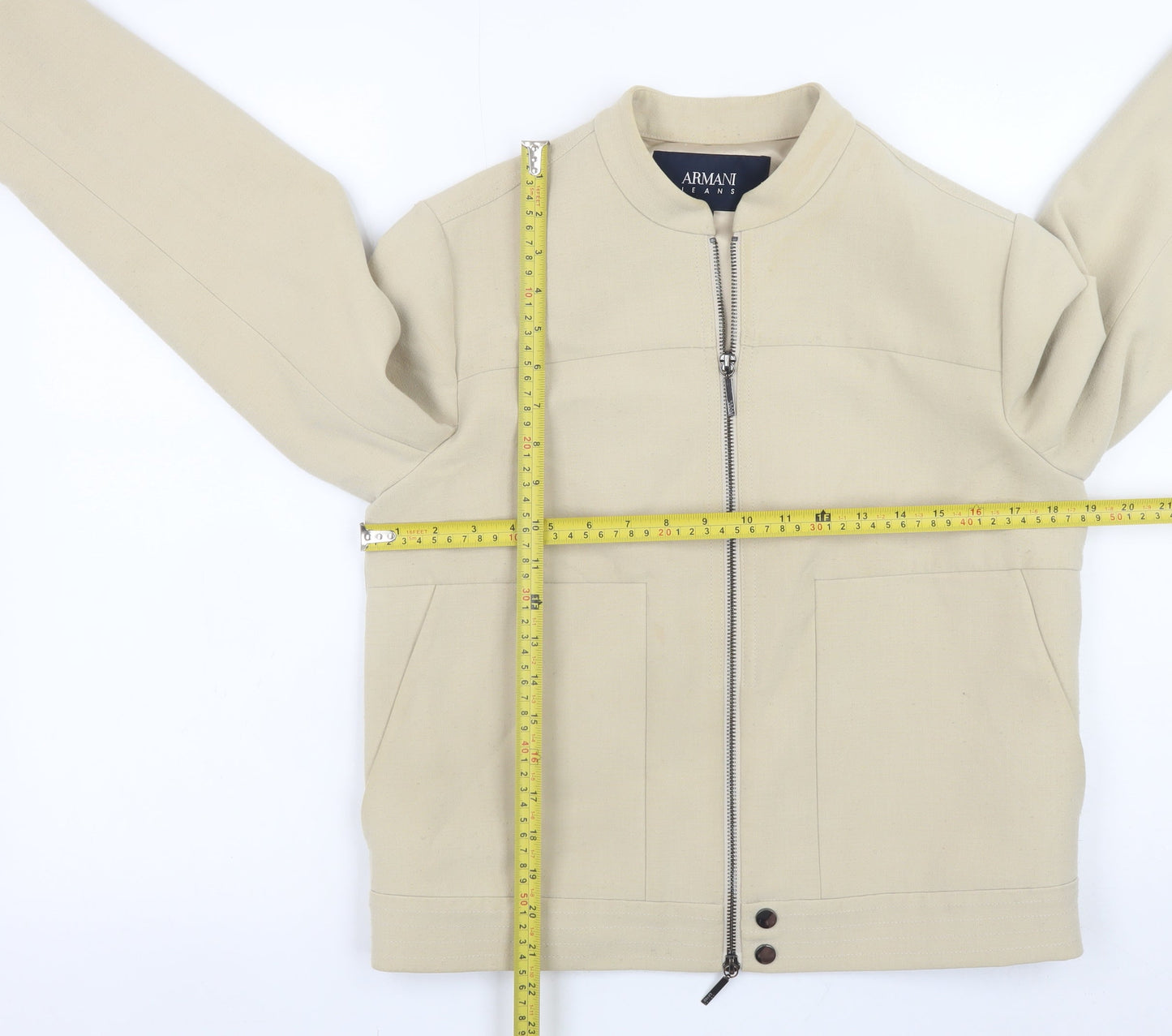 Womens UK Size 14 Armani Jeans Beige Basic Jacket