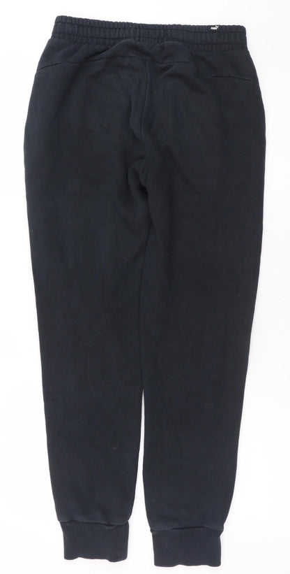 Mens UK Size S PUMA Regular Fit Jogger Black Trousers