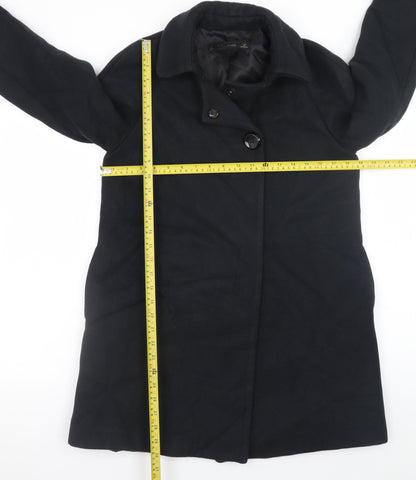 Womens UK Size S Zara Black Overcoat