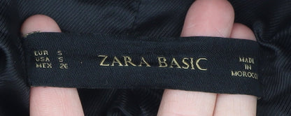 Womens UK Size S Zara Black Overcoat