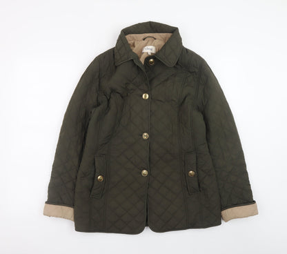 Womens UK Size 12 Marks and Spencer Green Quilted Coat