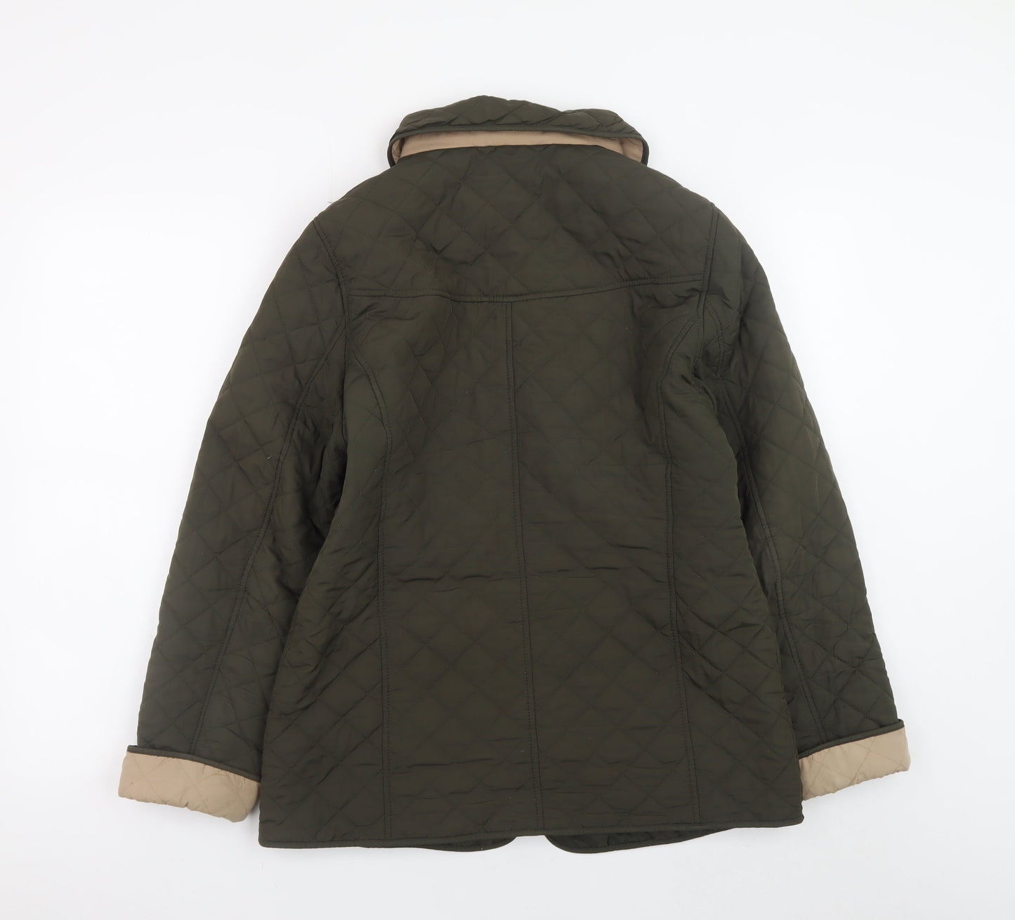 Womens UK Size 12 Marks and Spencer Green Quilted Coat