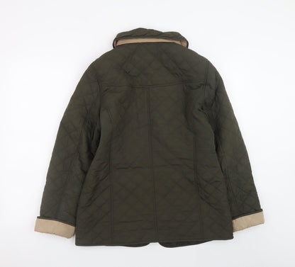 Womens UK Size 12 Marks and Spencer Green Quilted Coat