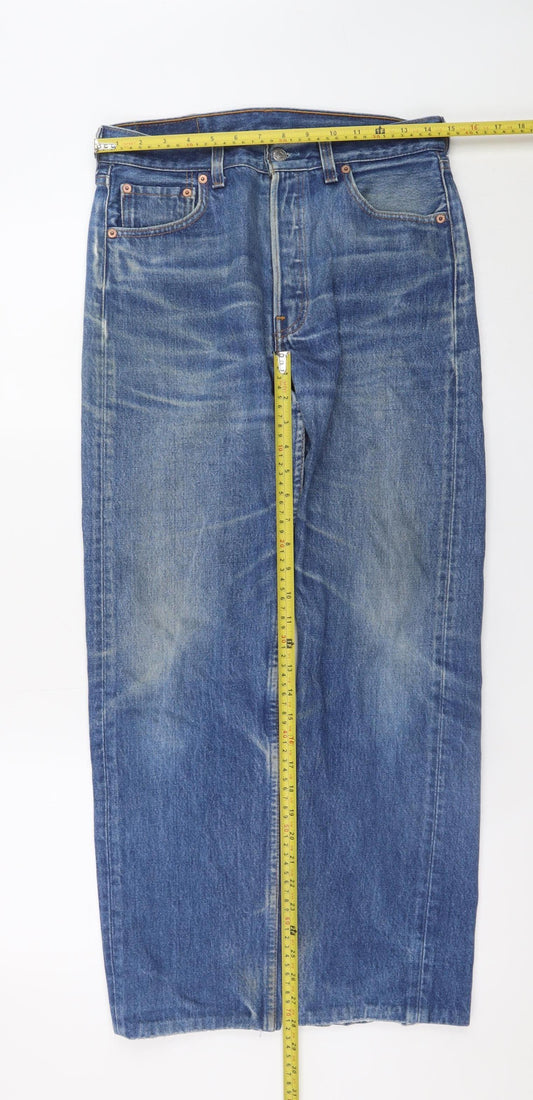 Mens UK Size M Levi's Regular Fit Straight Blue Jeans