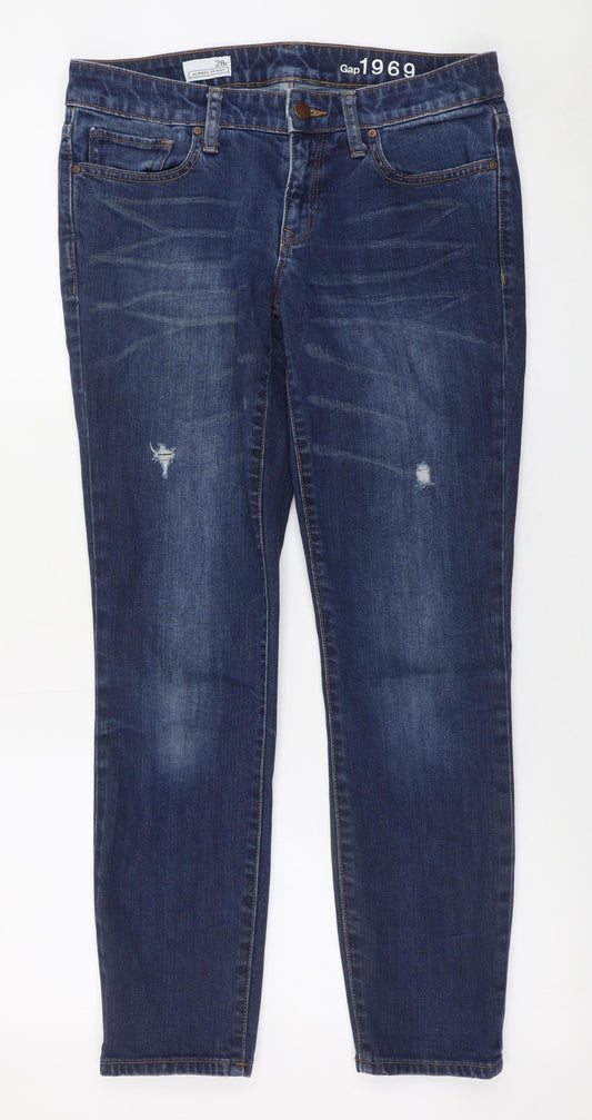 Womens UK Size 10 Gap Slim Fit Skinny Blue Jeans