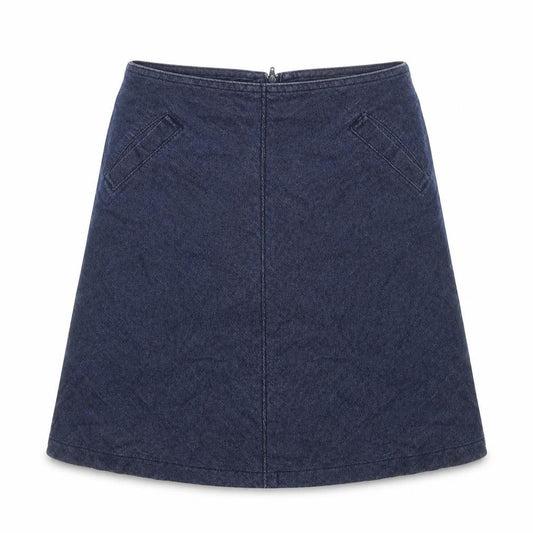 Front view of Rock V Teens Blue A-Line Cotton Denim Skirt XS