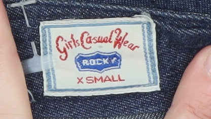 Teens UK Size XS Rock V A-Line Denim Skirt