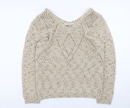 Womens UK Size 10 George Beige Pullover Jumper