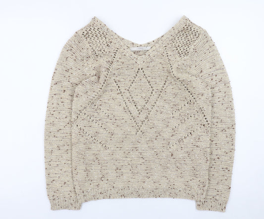 Womens UK Size 10 George Beige Pullover Jumper