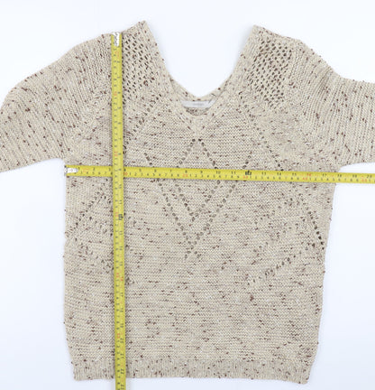 Womens UK Size 10 George Beige Pullover Jumper