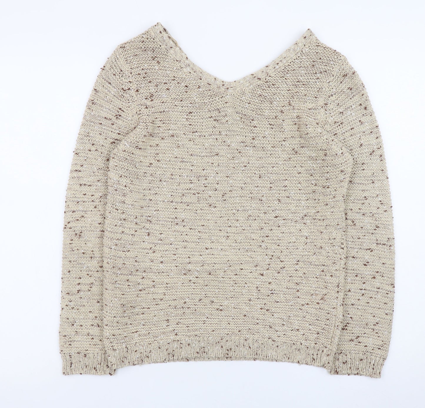 Womens UK Size 10 George Beige Pullover Jumper
