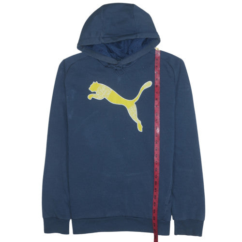 Mens UK Size L PUMA Blue Pullover Hoodie