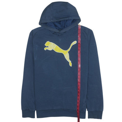 Mens UK Size L PUMA Blue Pullover Hoodie