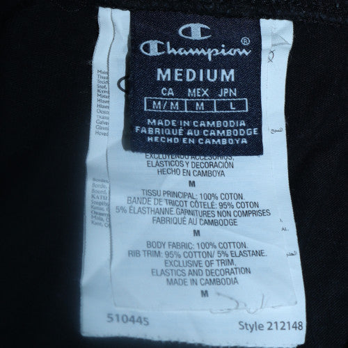 Mens UK Size M Champion Regular Fit Jogger Black Trousers