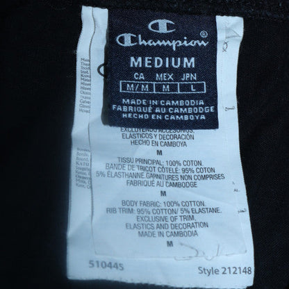 Mens UK Size M Champion Regular Fit Jogger Black Trousers