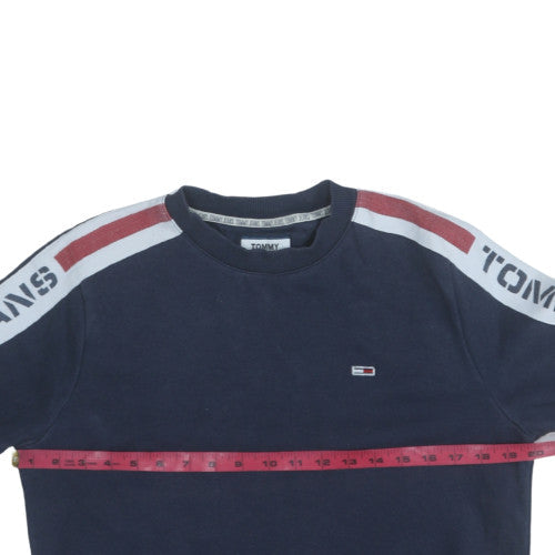Mens UK Size S Tommy Jeans Blue Pullover Sweatshirt