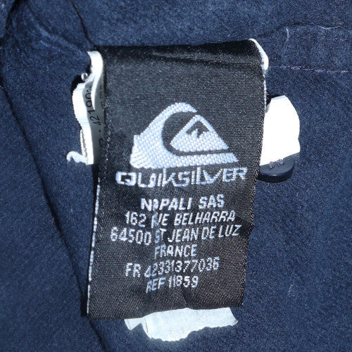 Quiksilver Men's Navy Blue Hooded Button-Up Shirt Size 12 Regular Fit