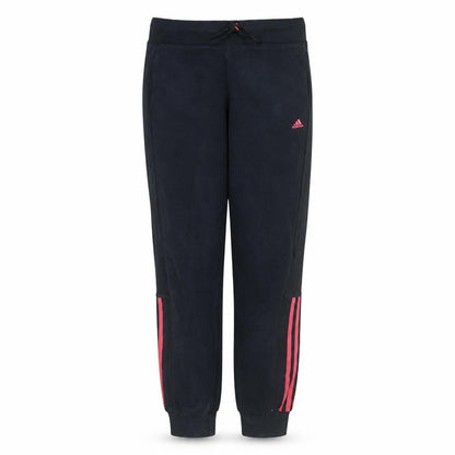 Front view of adidas women’s black jogger trousers, size UK 12-14, sports casual