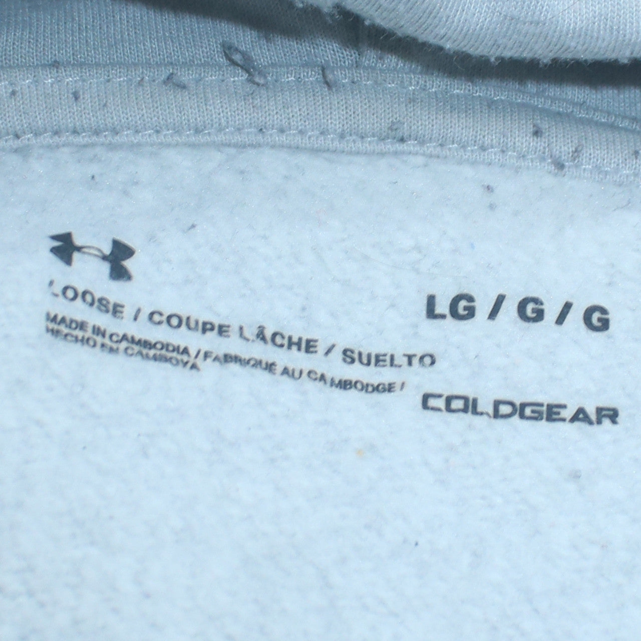 Mens UK Size L Under armour Grey Pullover Hoodie