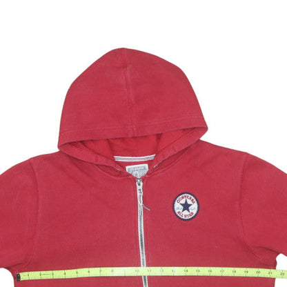 Converse Boys Red Full Zip Hoodie XL 13-15 Years Logo Fleece Sweatshirt