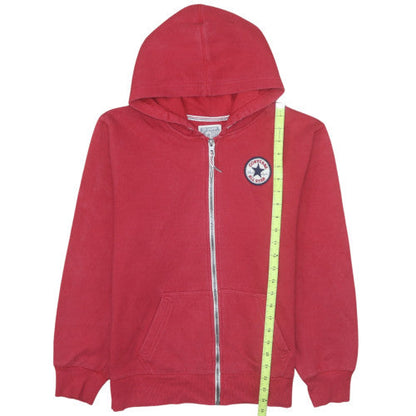 Converse Boys Red Full Zip Hoodie XL 13-15 Years Logo Fleece Sweatshirt